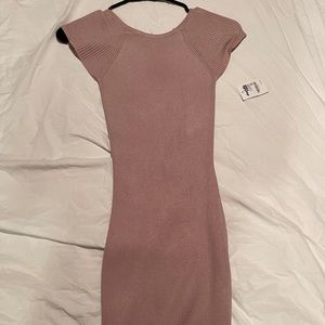 Charlotte Russe midi mini dress pink XS STRETCHY roundneck
